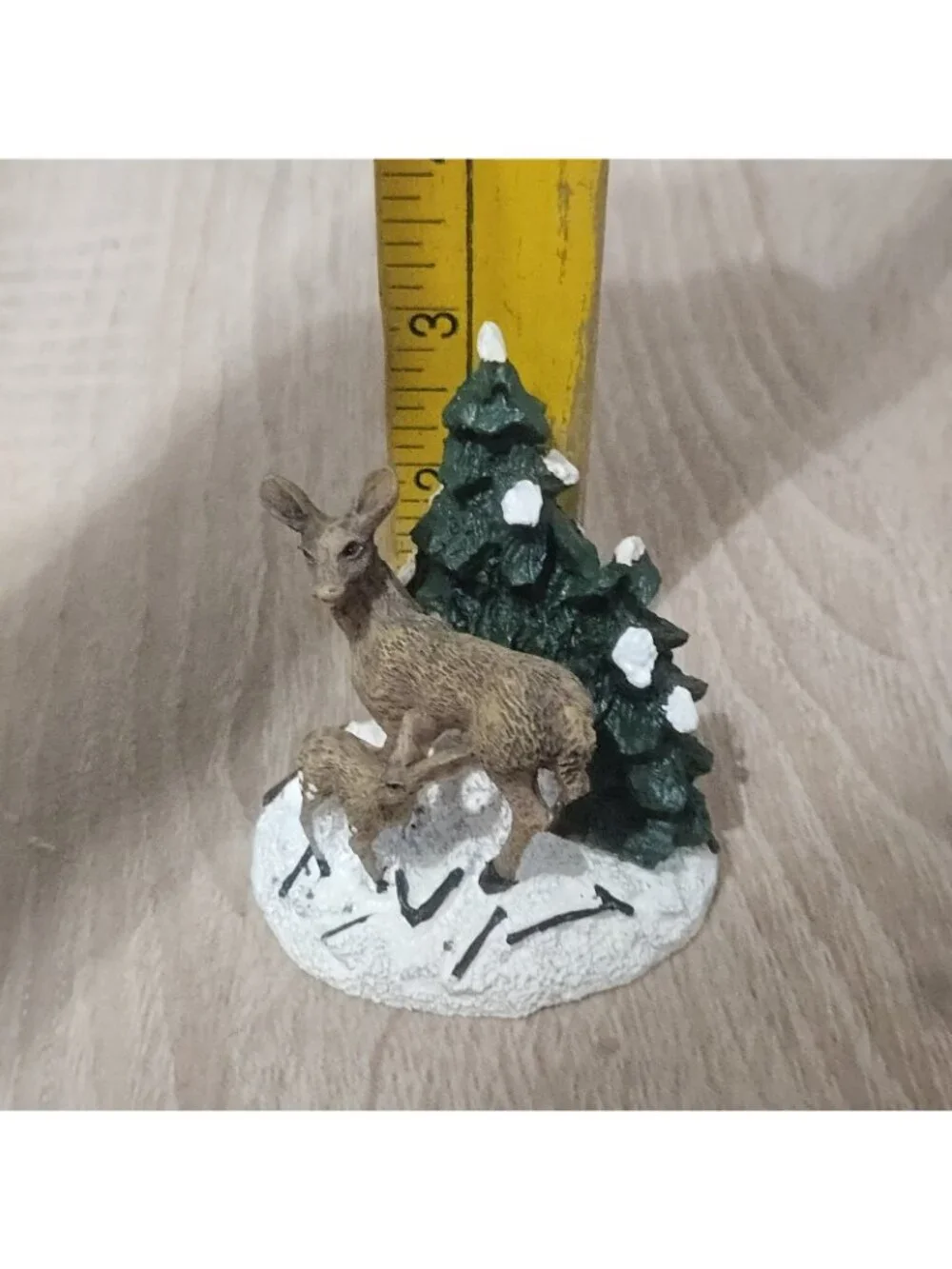 St Nicholas Square Tree With Deer, Doe and Fawn on Snow Accessory w/Box